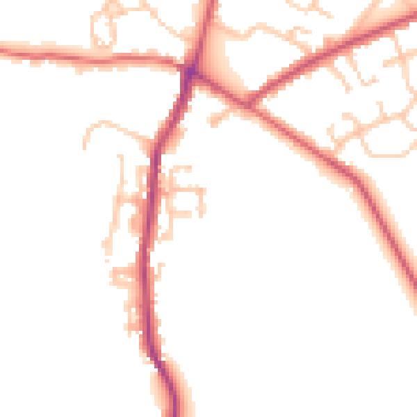 Daytime road noise heatmap for UB9 6RG