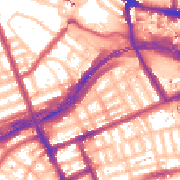 Daytime road noise heatmap for W11 1AE
