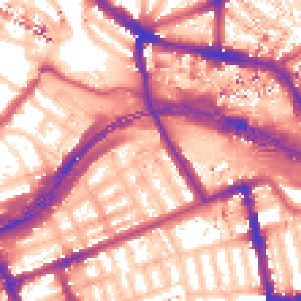 Daytime road noise heatmap for W11 1AG