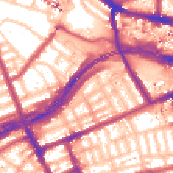 Daytime road noise heatmap for W11 1AL