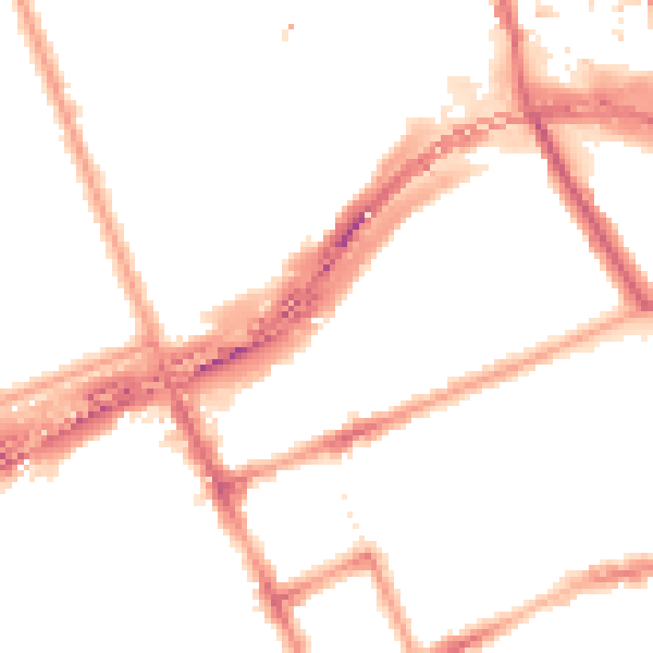 Night-time road noise heatmap for W11 1AN