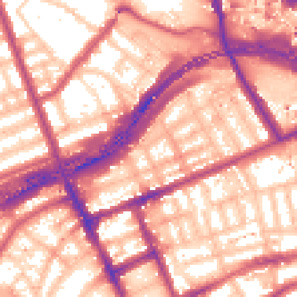 Daytime road noise heatmap for W11 1AR