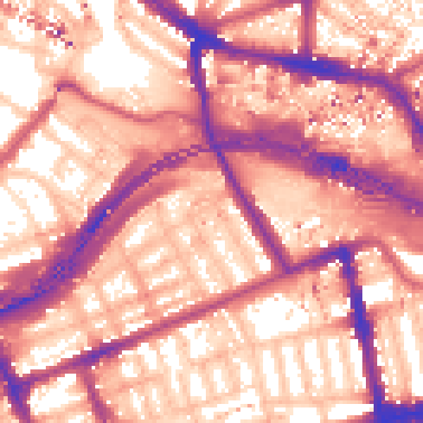 Daytime road noise heatmap for W11 1AT