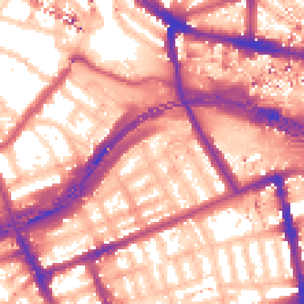 Daytime road noise heatmap for W11 1AX