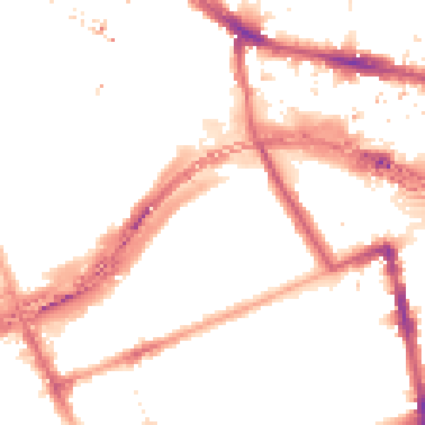 Night-time road noise heatmap for W11 1AX