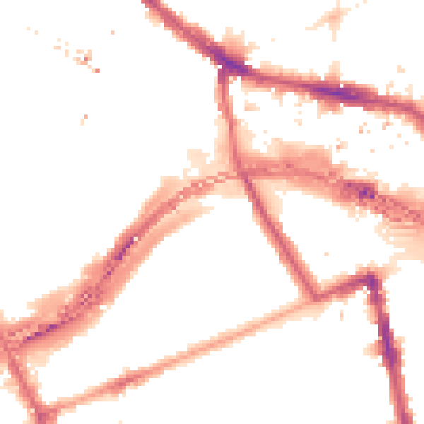 Night-time road noise heatmap for W11 1AY
