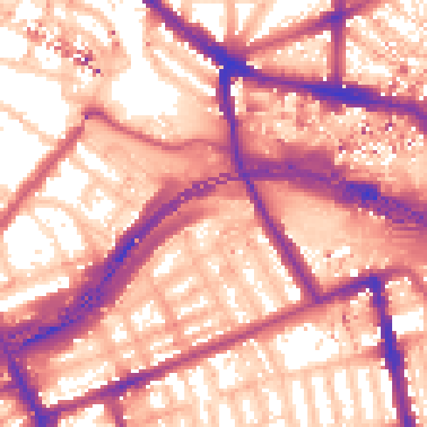 Daytime road noise heatmap for W11 1AZ