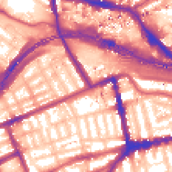 Daytime road noise heatmap for W11 1BE