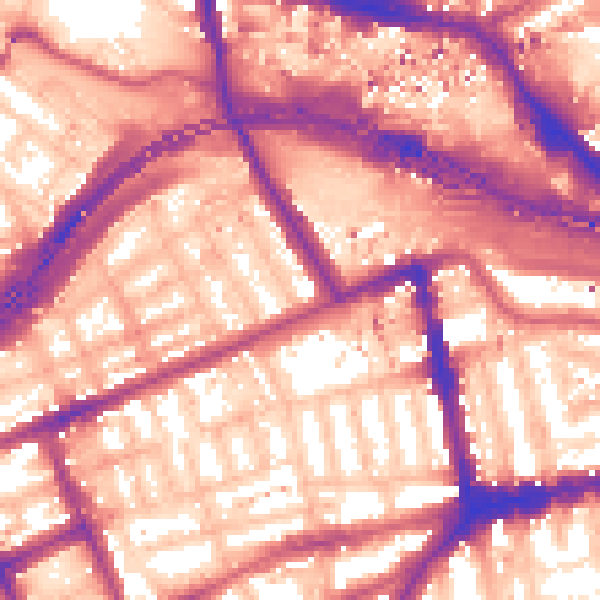 Daytime road noise heatmap for W11 1BJ