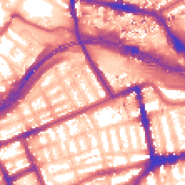 Daytime road noise heatmap for W11 1BS