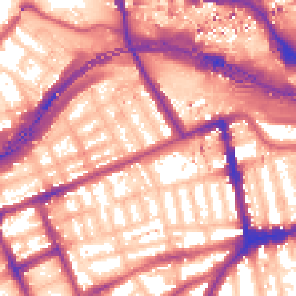 Daytime road noise heatmap for W11 1BT