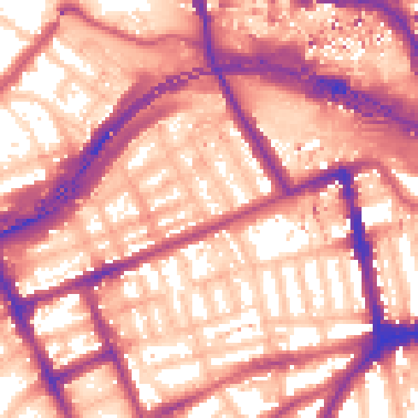 Daytime road noise heatmap for W11 1DA