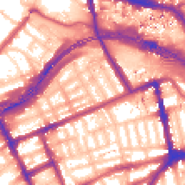 Daytime road noise heatmap for W11 1DB