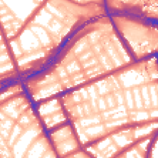 Daytime road noise heatmap for W11 1DG