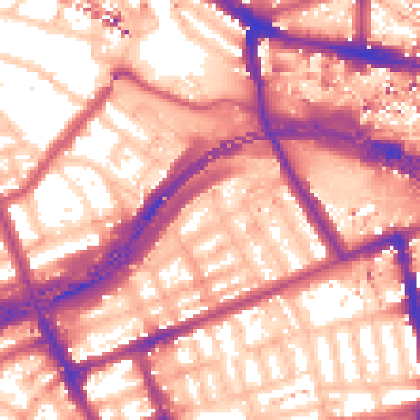Daytime road noise heatmap for W11 1DH