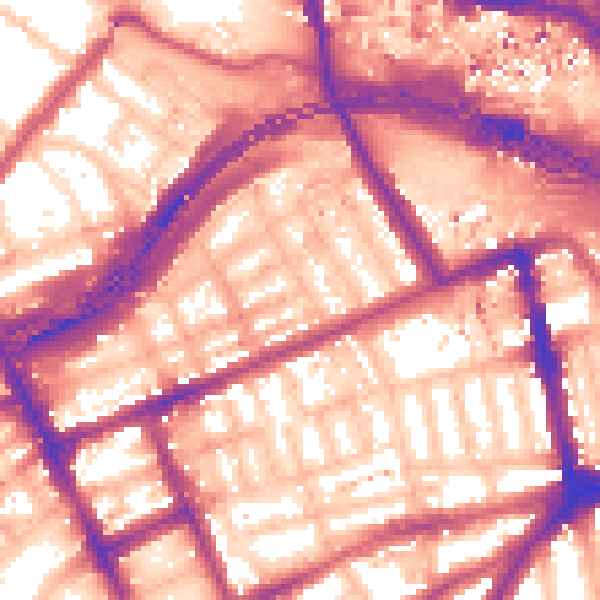 Daytime road noise heatmap for W11 1DP