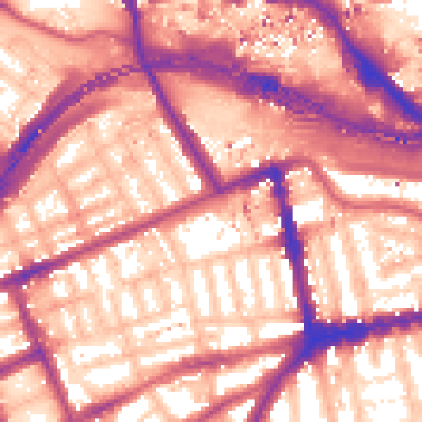 Daytime road noise heatmap for W11 1DS