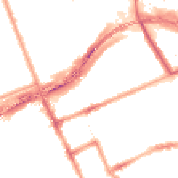 Night-time road noise heatmap for W11 1DZ