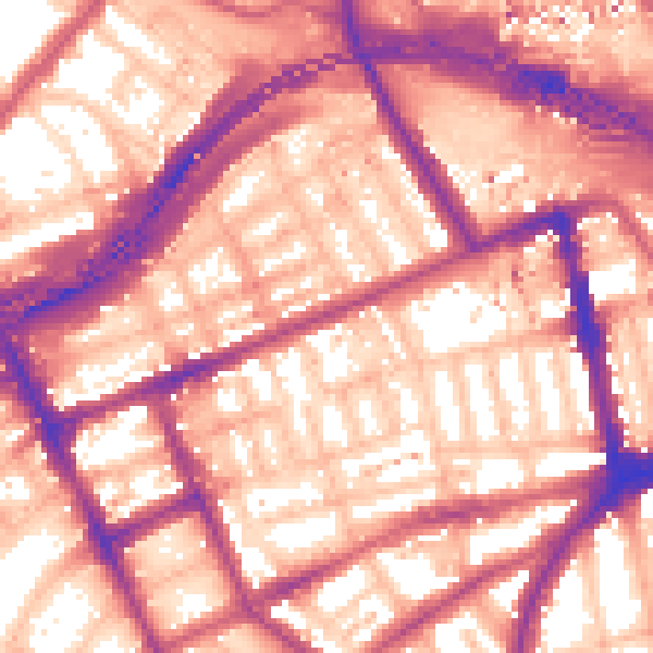 Daytime road noise heatmap for W11 1EB