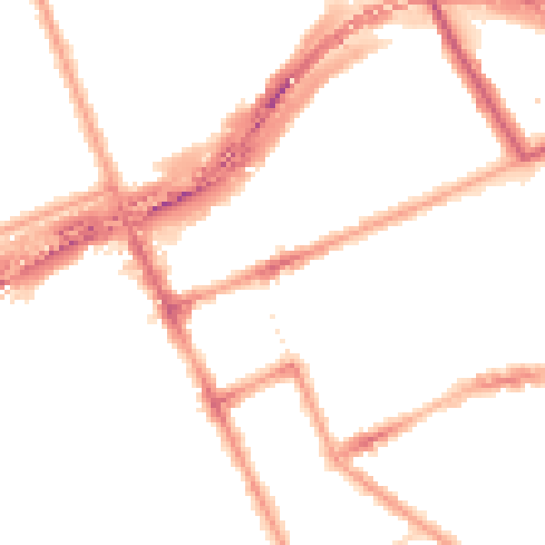 Night-time road noise heatmap for W11 1EF