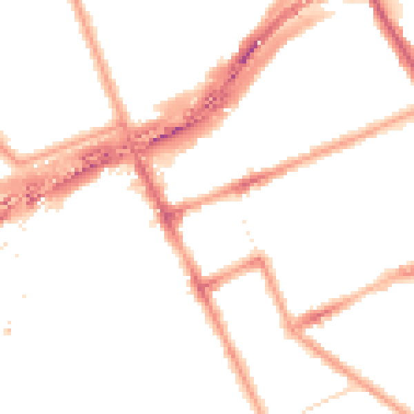 Night-time road noise heatmap for W11 1EG