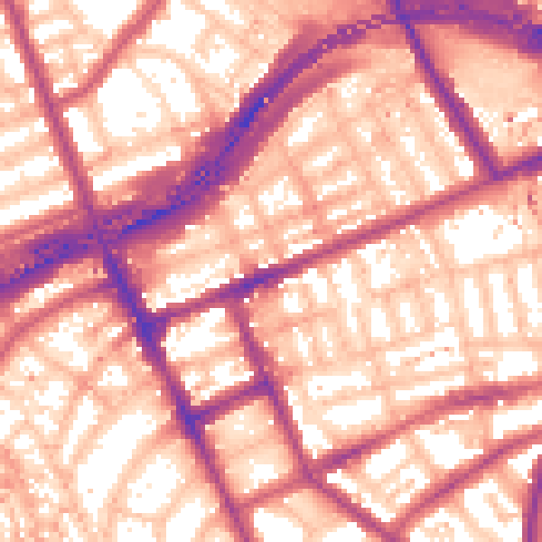 Daytime road noise heatmap for W11 1EJ