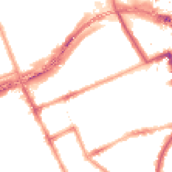 Night-time road noise heatmap for W11 1EL