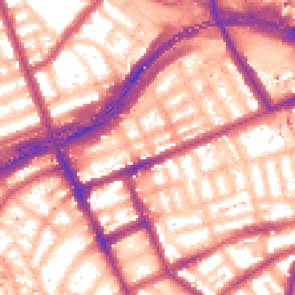 Daytime road noise heatmap for W11 1EN