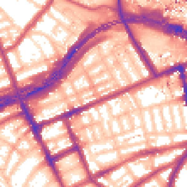 Daytime road noise heatmap for W11 1HA