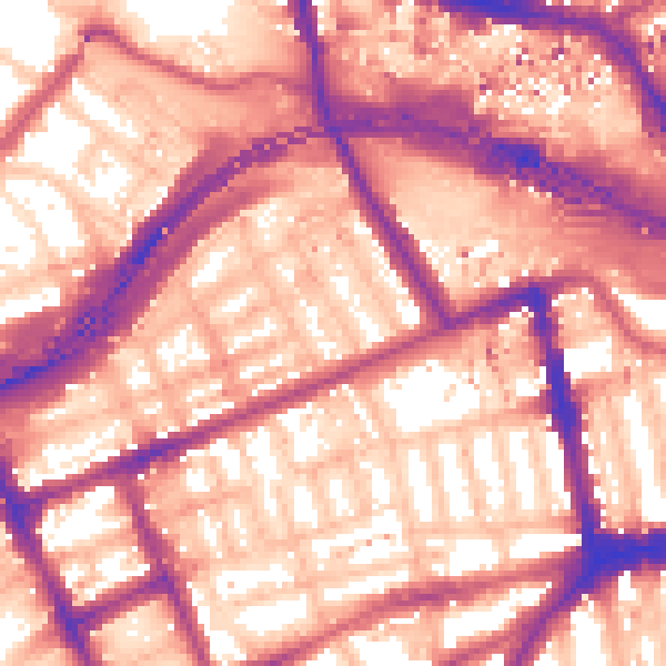 Daytime road noise heatmap for W11 1HS
