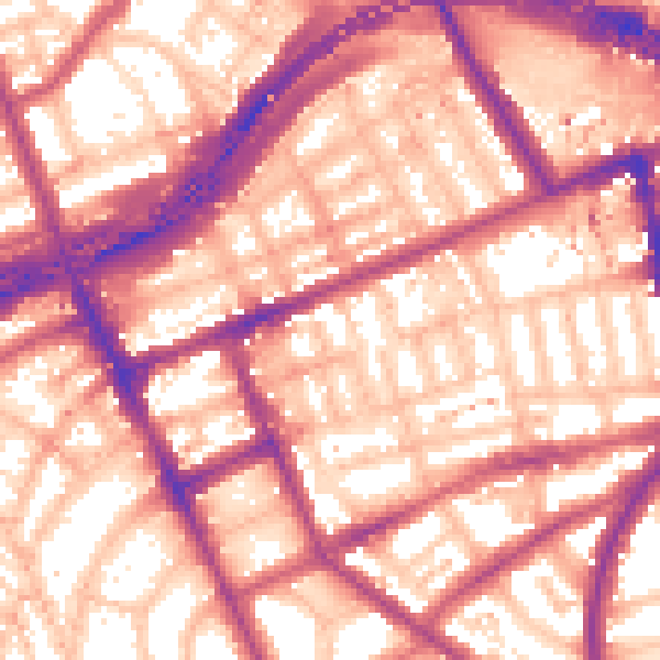 Daytime road noise heatmap for W11 1JB