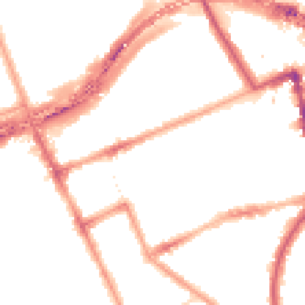 Night-time road noise heatmap for W11 1JB