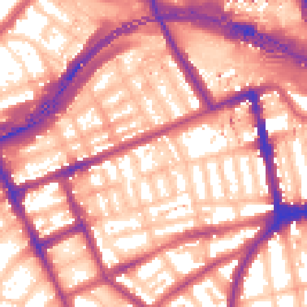 Daytime road noise heatmap for W11 1JD