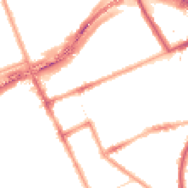 Night-time road noise heatmap for W11 1LE