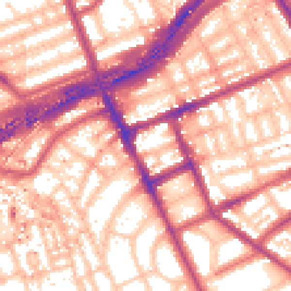 Daytime road noise heatmap for W11 1NX