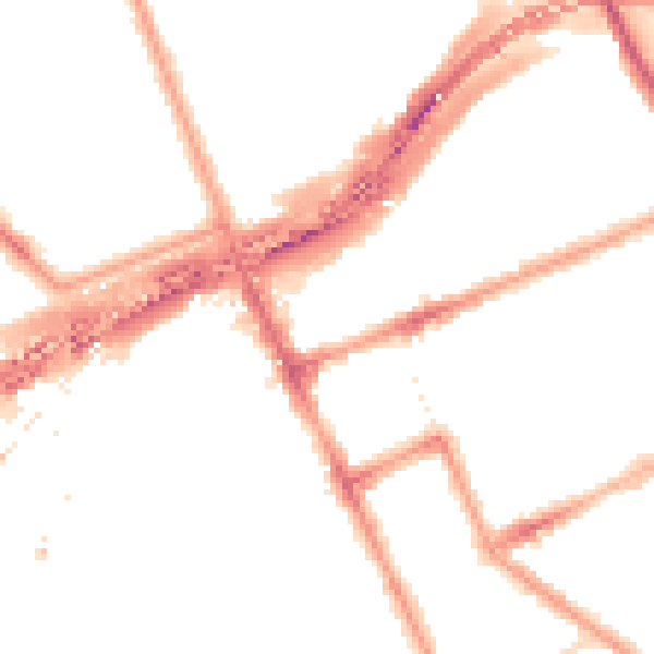 Night-time road noise heatmap for W11 1PU
