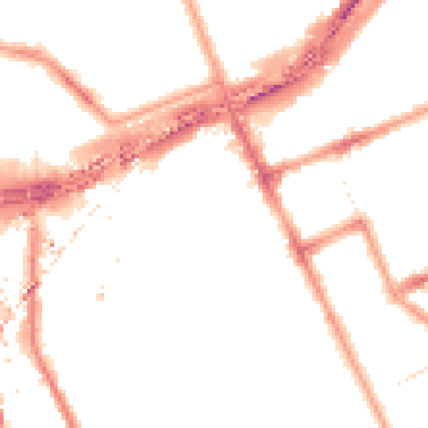 Night-time road noise heatmap for W11 1QA