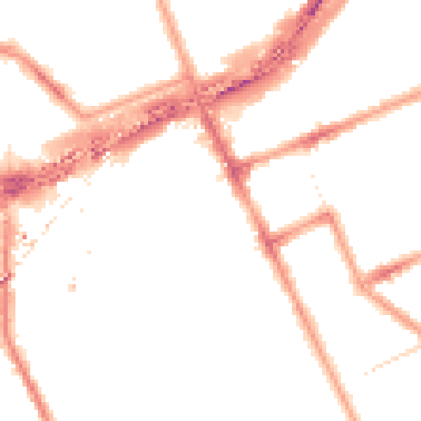 Night-time road noise heatmap for W11 1QW