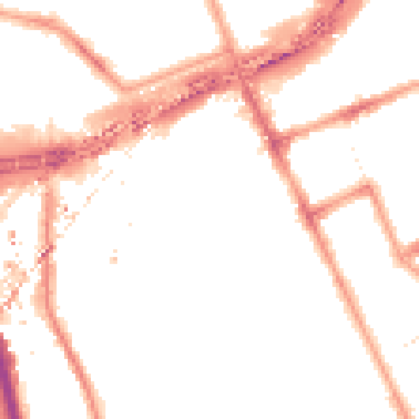 Night-time road noise heatmap for W11 1TU