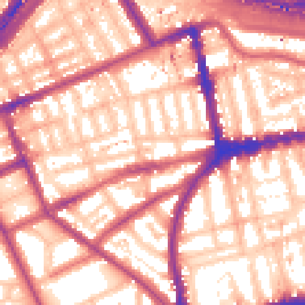 Daytime road noise heatmap for W11 2AN