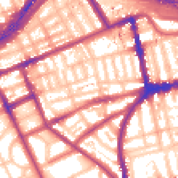 Daytime road noise heatmap for W11 2AP