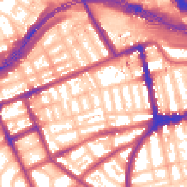 Daytime road noise heatmap for W11 2AT