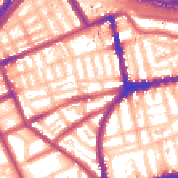 Daytime road noise heatmap for W11 2AW