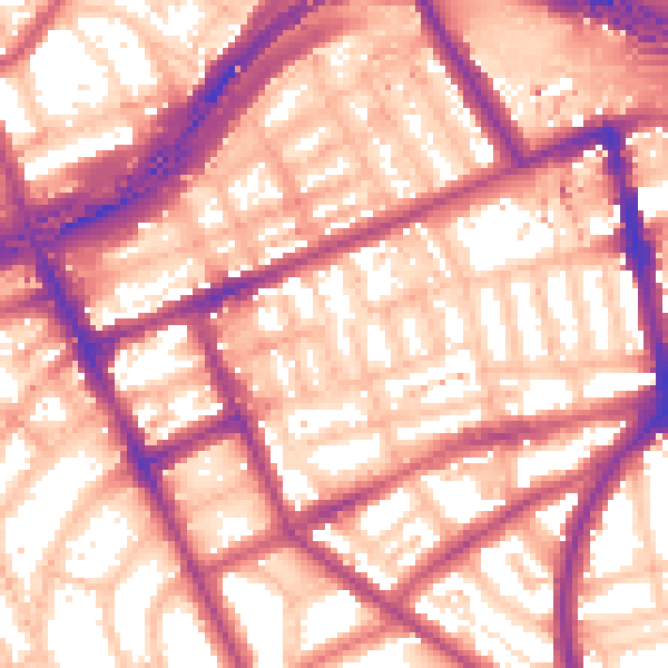 Daytime road noise heatmap for W11 2BB