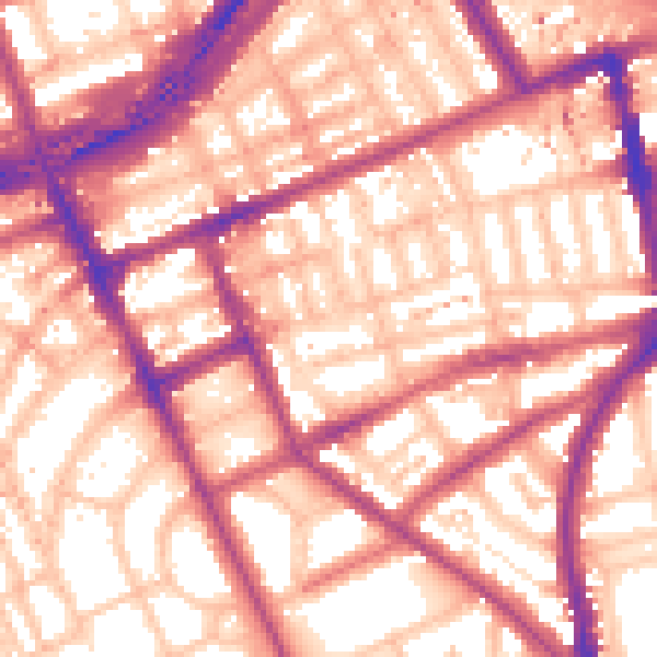 Daytime road noise heatmap for W11 2BE