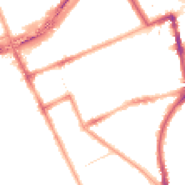Night-time road noise heatmap for W11 2BE