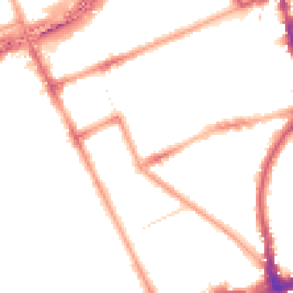 Night-time road noise heatmap for W11 2DX