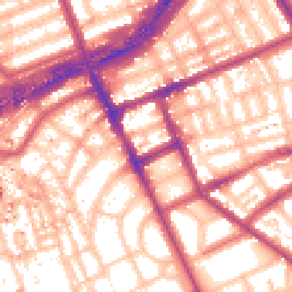 Daytime road noise heatmap for W11 2EH