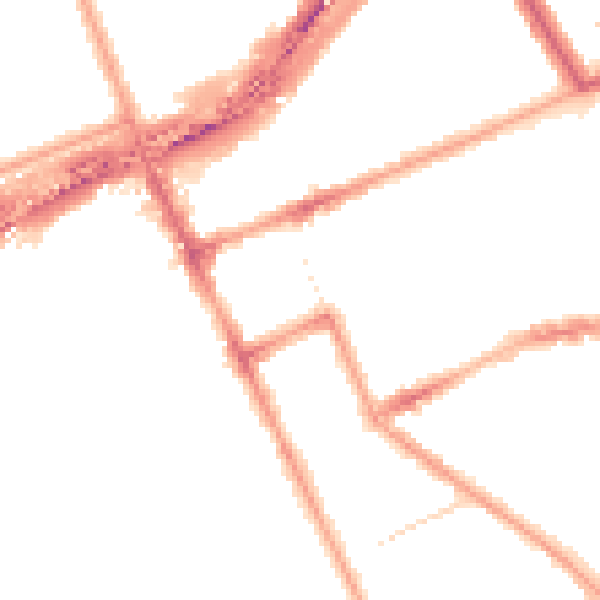Night-time road noise heatmap for W11 2EY