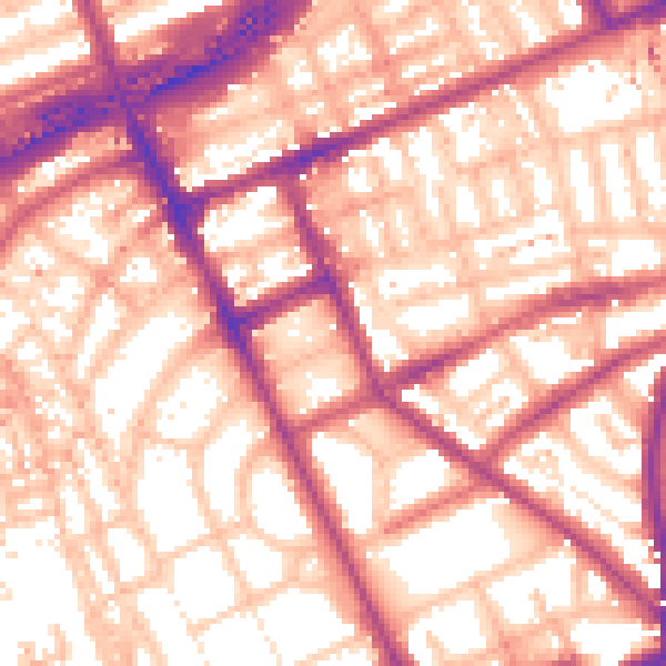 Daytime road noise heatmap for W11 2LA